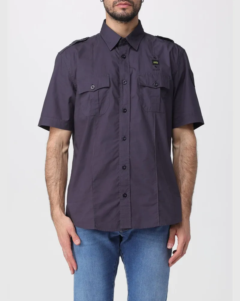 Blauer Hemd herren Blau