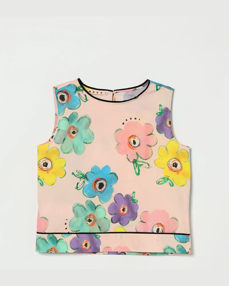 Marni Ärmelloses Baumwolltop mit Blumenprint Pink