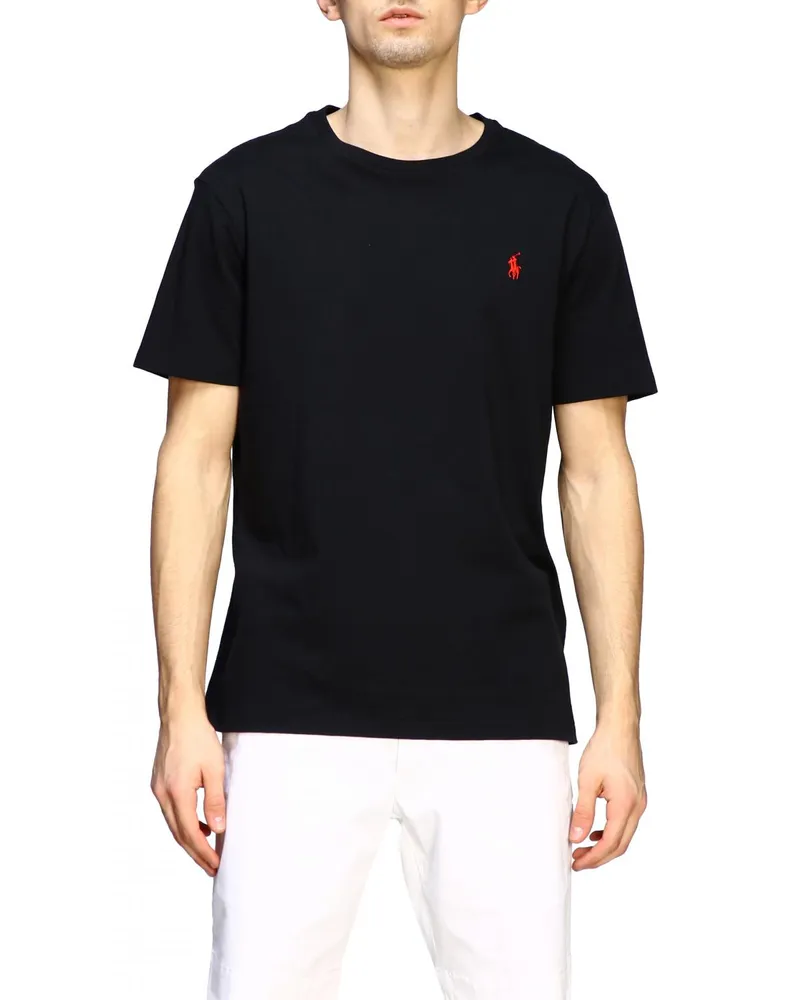 Ralph Lauren T-Shirt mit Rundhalsausschnitt und Logo Schwarz