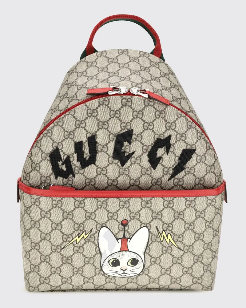 Gucci Rucksack von für Kinder aus GG Supreme-Gewebe mit Monogramm Braun