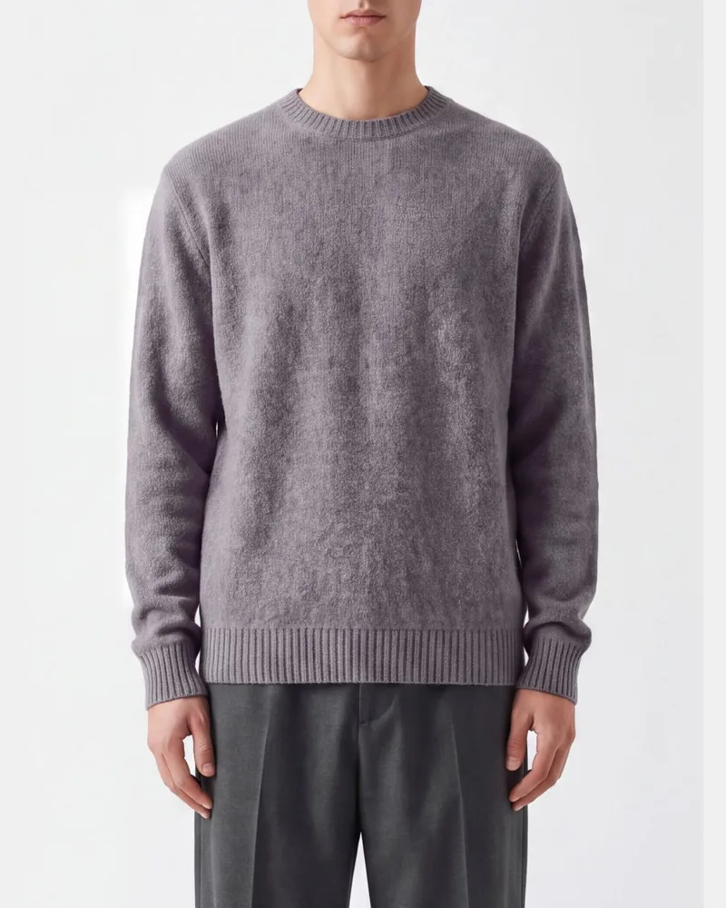 Avant Toi Slim-Fit Pullover mit Rundhalsausschnitt aus Merinowolle und Alpaka Braun