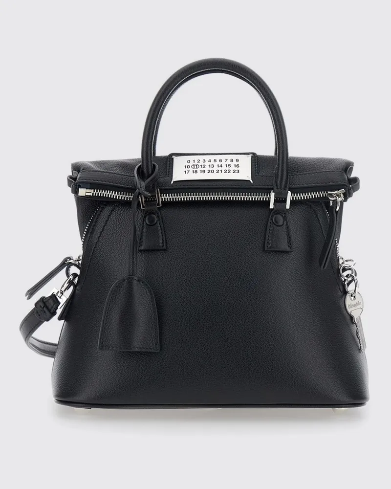 Maison Margiela 5AC Mini-Handtasche aus Leder mit abnehmbarem Riemen Schwarz