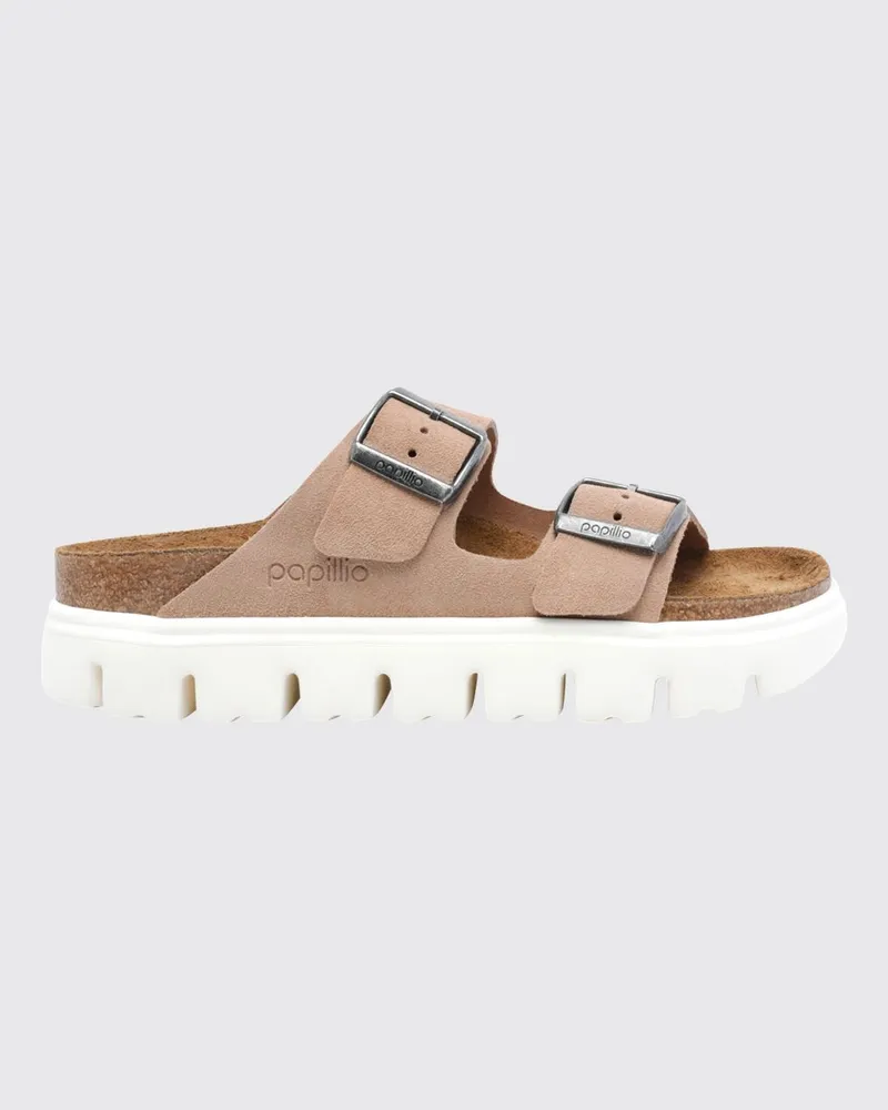 Birkenstock Arizona PAP Flex Platform Wildleder-Sandale Beige