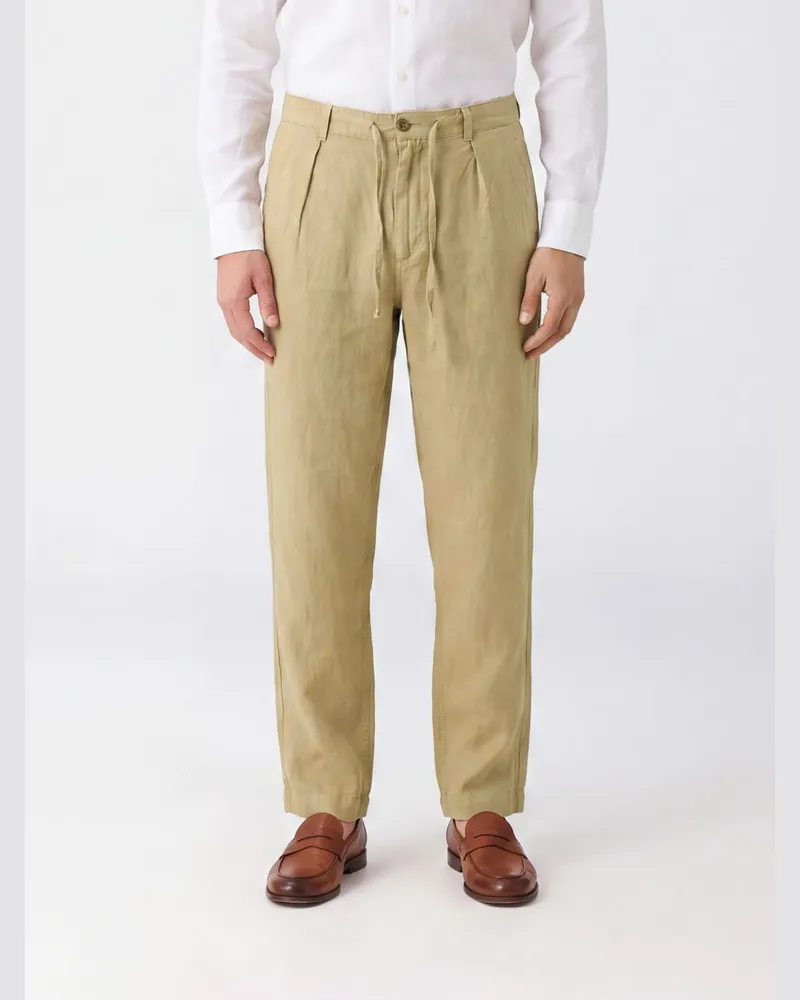 Ralph Lauren Slim-Fit Leinenhose mit Kordelzug in der Taille Beige