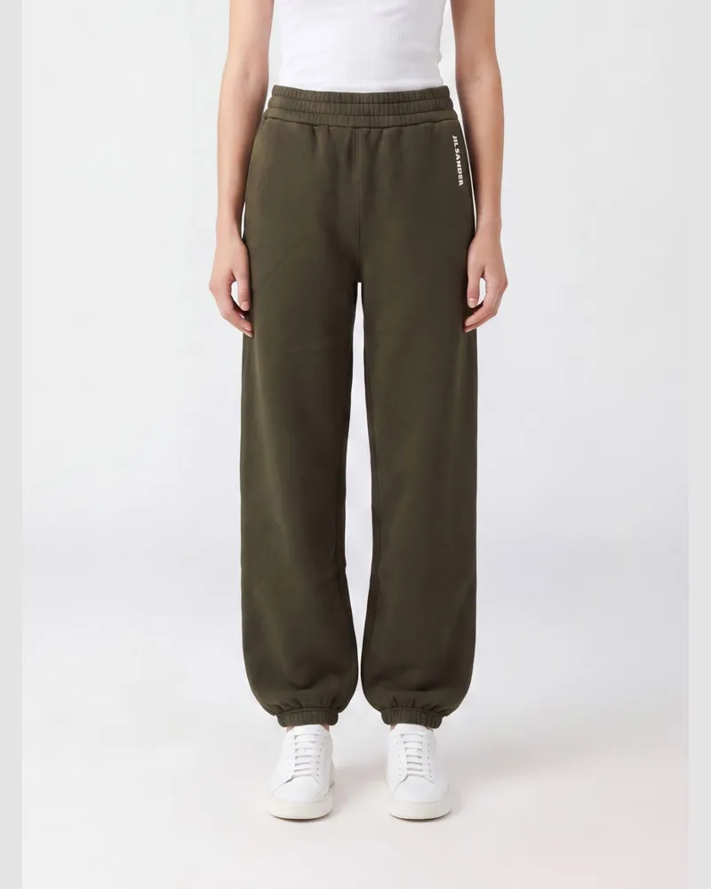 Jil Sander Jogginghose aus Baumwolle mit geradem Bein und elastischem Bund Grün