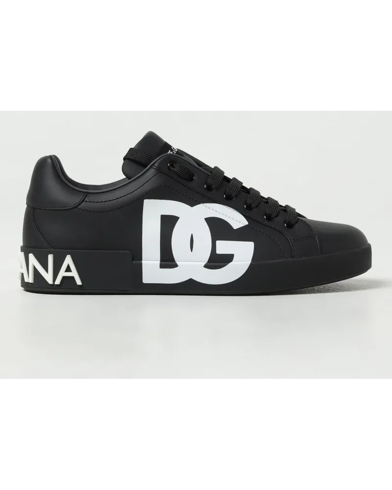 Dolce & Gabbana DOLCE  GABBANA Portofino Dolce & Gabbana Sneakers aus Leder Schwarz
