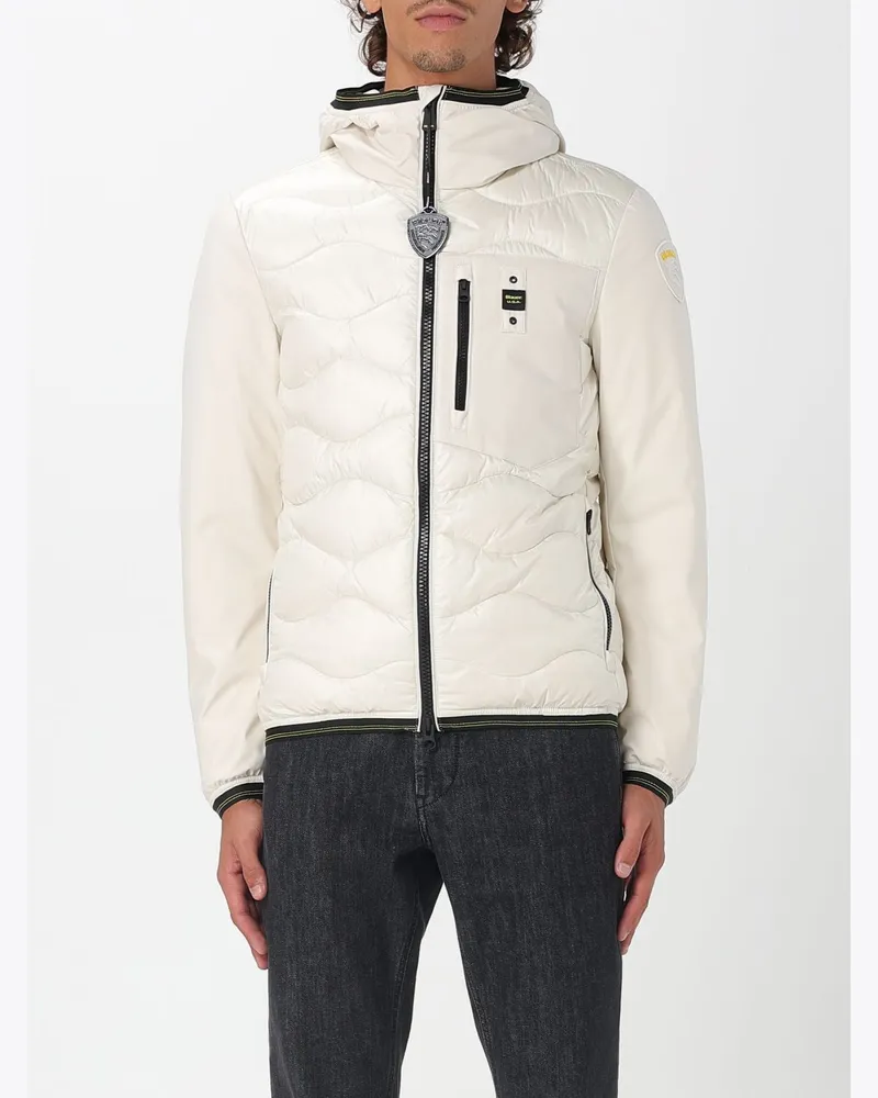 Blauer Jacke herren Weiß