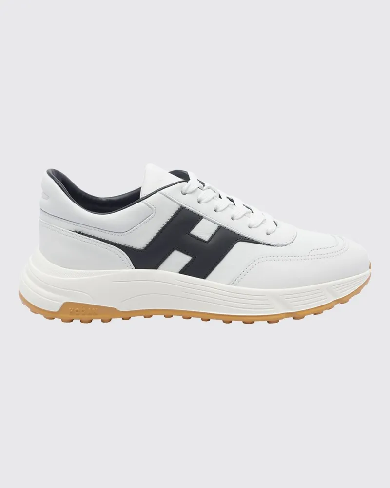 Hogan Hyperlight Sneaker aus glattem Kalbsleder mit seitlichem H-Logo Weiß