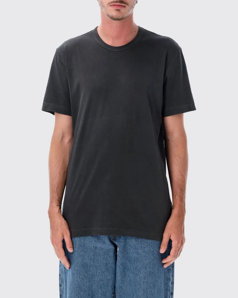 James Perse Kurzarm-T-Shirt aus Baumwolle mit Rundhalsausschnitt Charcoal