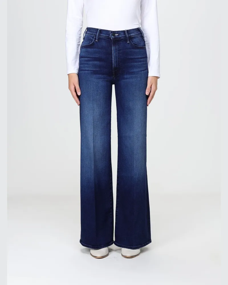 Mother Hoch taillierte Wide Leg Jeans The Hustler Roller aus Denim Denim
