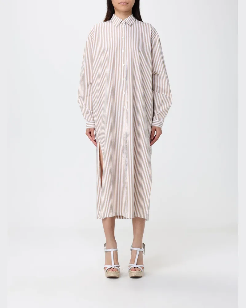 MC2 Saint Barth Gestreiftes Baumwoll-Freizeitkleid Himmelblau