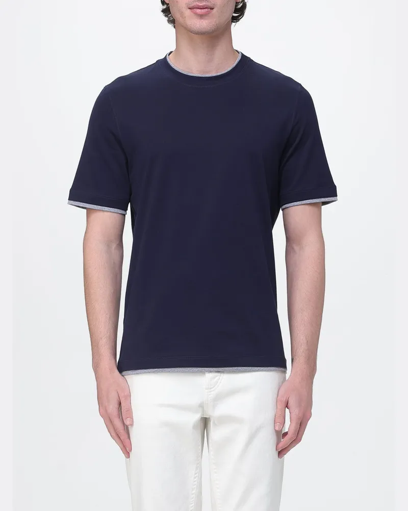 Brunello Cucinelli T-shirt herren Cobalt