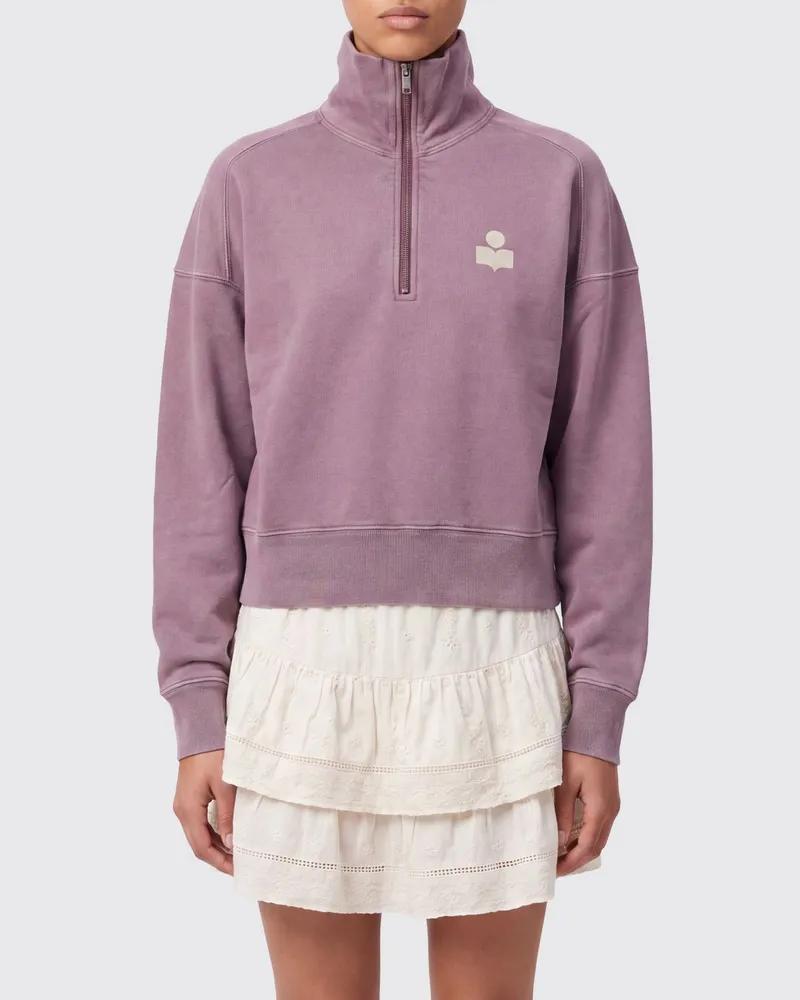 Étoile Isabel Marant Stehkragen-Sweatshirt aus Baumwolle mit halbem Reißverschluss Pink