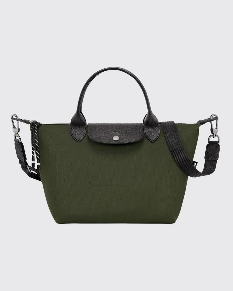 Longchamp Le Pliage Energy Tasche aus recyceltem Nylon und Leder Kaki