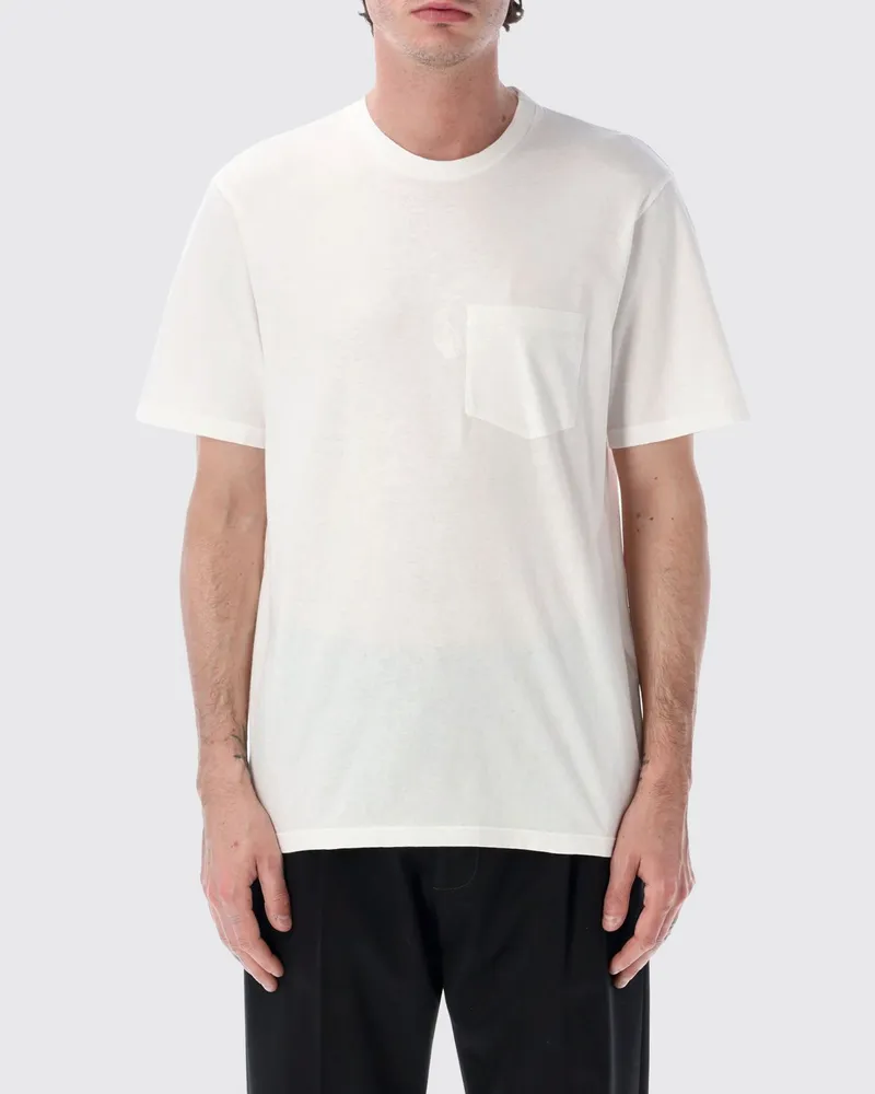 Maison Margiela Bedrucktes Baumwoll-T-Shirt Weiß