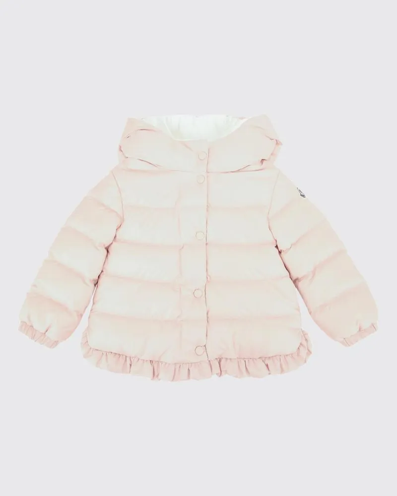 Moncler Odile Wasserabweisende Nylon-Daunenjacke für Mädchen mit Rüschen Pink