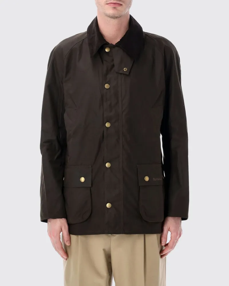 Barbour Ashby Jacke aus gewachster Baumwolle mit Cordkragen und Taschen Grün