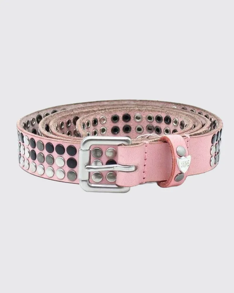 HTC Hollywood Trading Company Gürtel von aus rosa Leder mit Stickerei Pink
