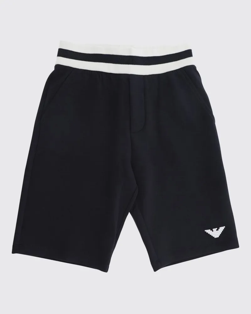 Emporio Armani Jogging-Shorts für Jungen aus Jersey mit kontrastierendem Adler-Logo Blau