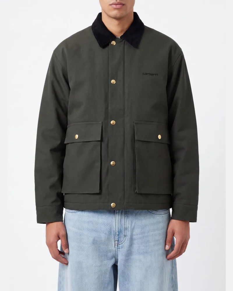 Carhartt WIP Nylon-Hemdjacke Quentin mit Samtkragen Grün