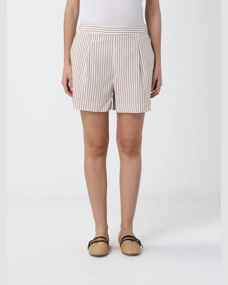 MC2 Saint Barth Gestreifte Baumwoll-Shorts Beige