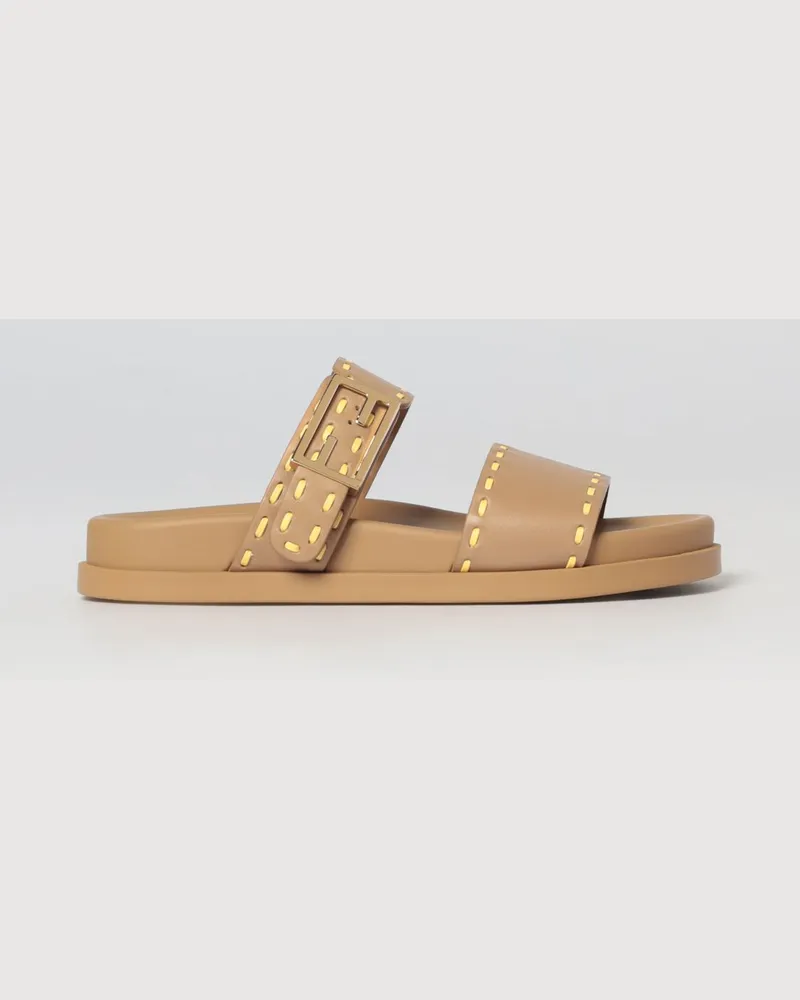 Fendi Flache sandalen damen Camel