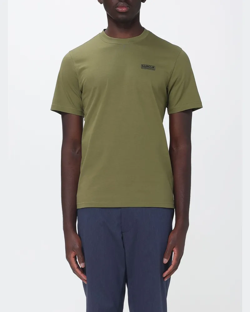 Barbour Baumwoll-T-Shirt mit Logo Olive