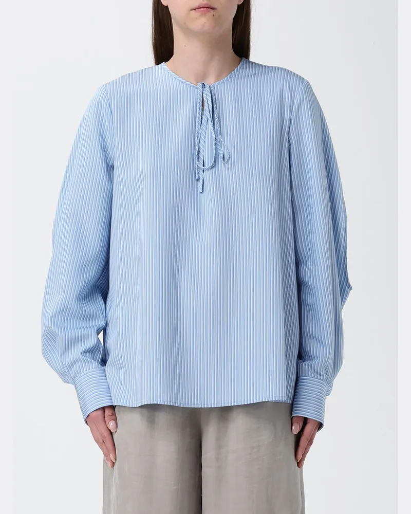 Pinko Gestreifte Viskosebluse Blau