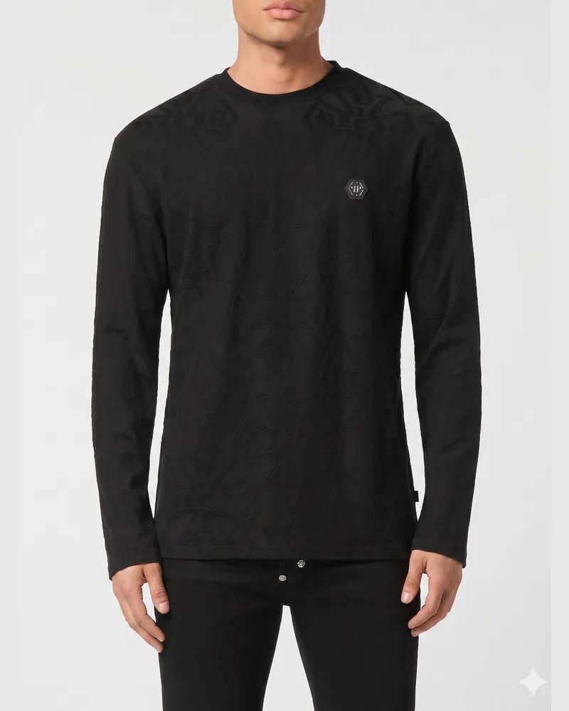 Philipp Plein Baumwoll-T-Shirt PP Schwarz