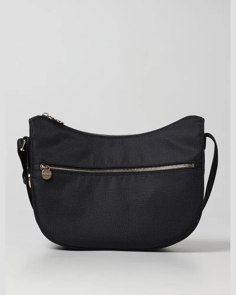 Borbonese Damen Schultertasche Schwarz