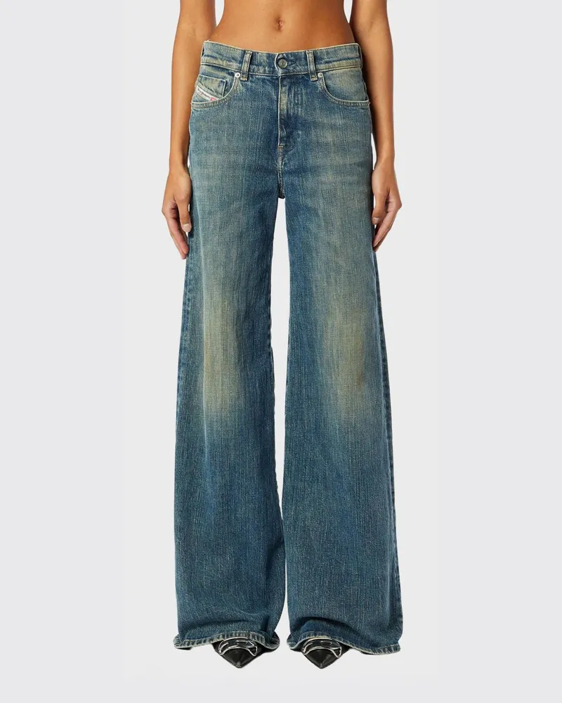 Diesel D-Akemi Low-Rise Wide-Leg Jeans aus Stretch-Denim Denim