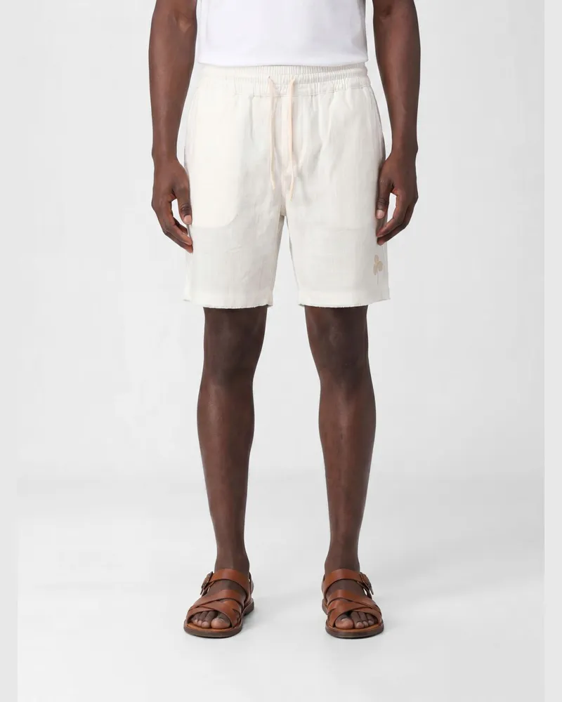 Portuguese Flannel Jogging-Shorts aus Leinenmischung Weiß