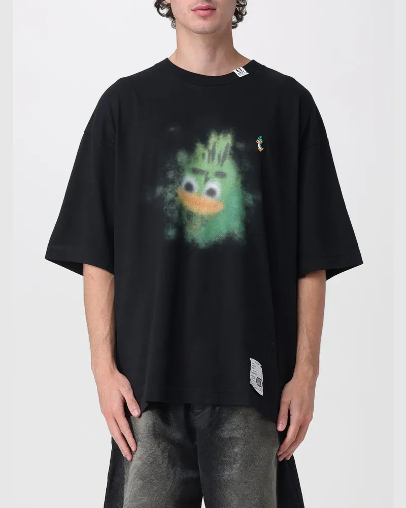 MIHARAYASUHIRO Oversize-T-Shirt aus Baumwolle mit grafischem Logo-Print Schwarz
