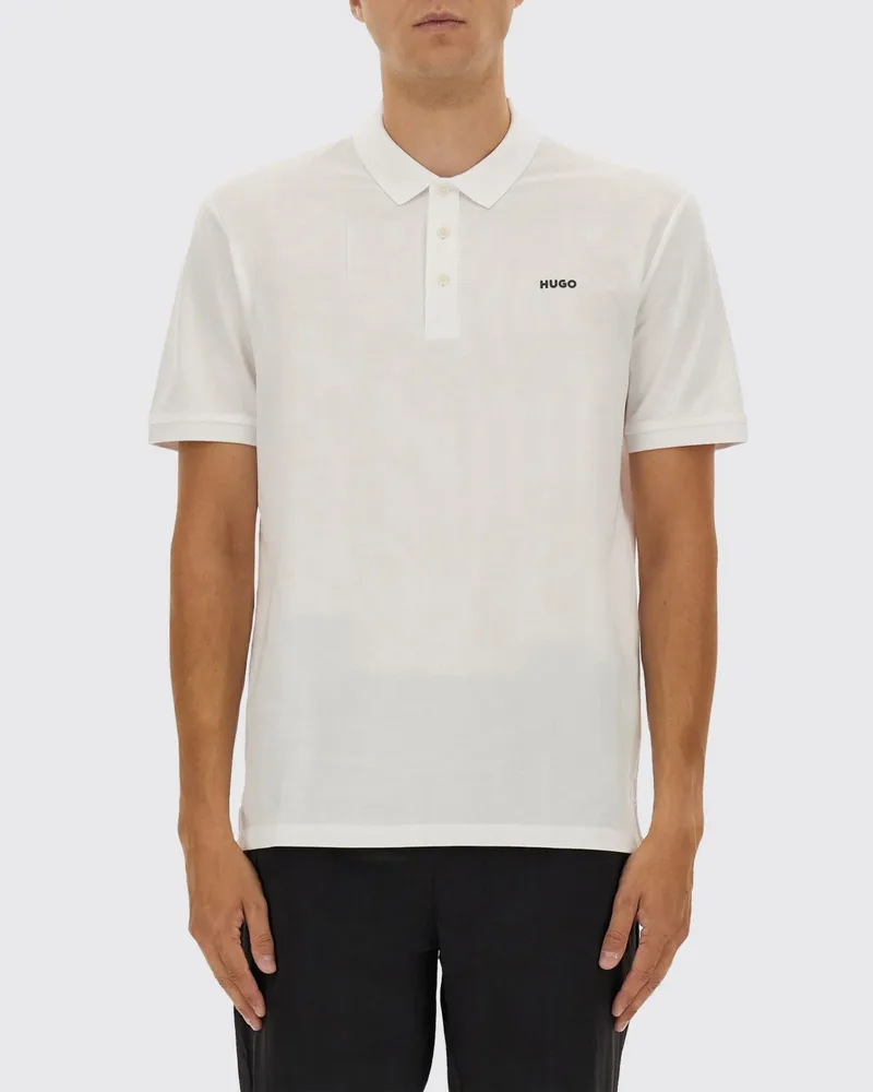 HUGO BOSS Baumwoll-Poloshirt mit Ton-in-Ton-Logo Weiß