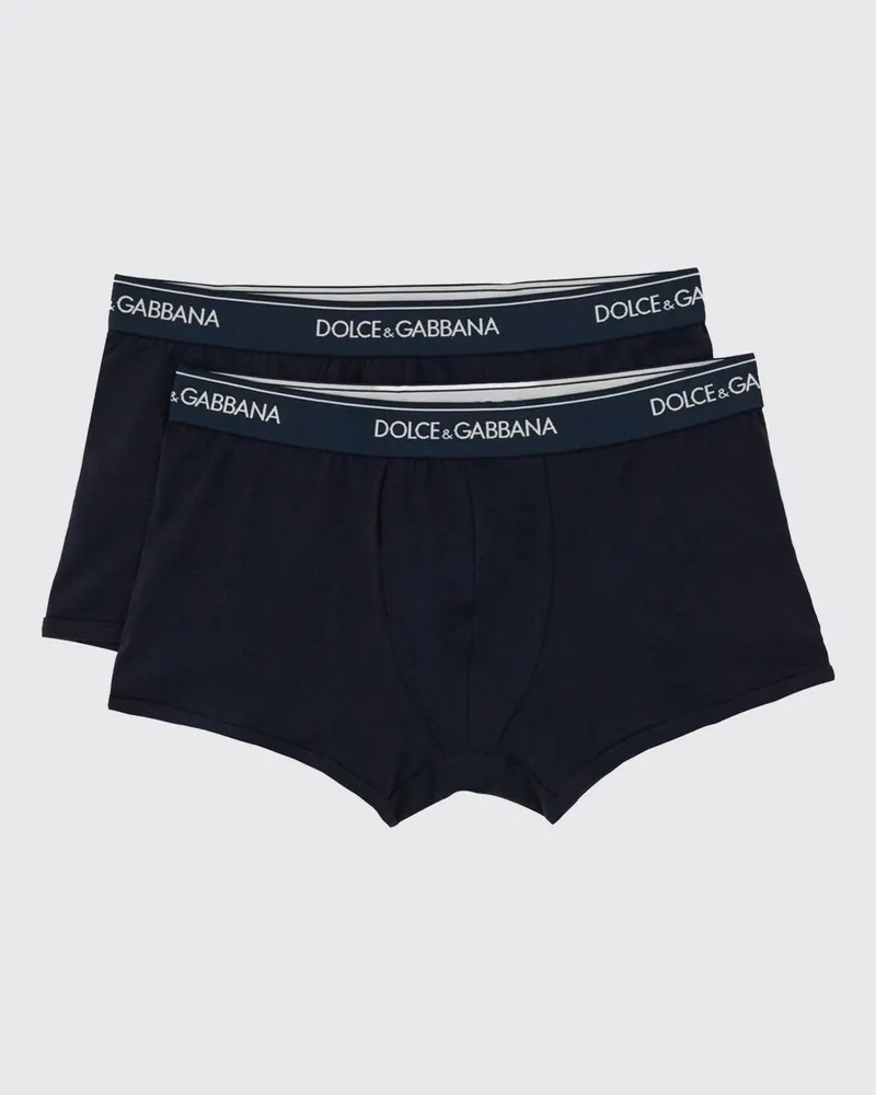 Dolce & Gabbana DOLCE  GABBANA Set aus 2 Stretch-Baumwollboxershorts mit Logo Dolce & Gabbana Blau