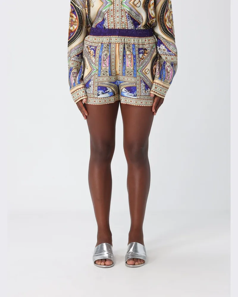 Casablanca Paris Jogging-Shorts aus Seide mit durchgehendem Grafikdruck Bunt