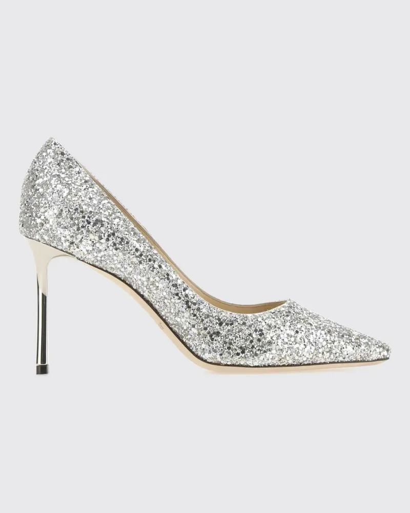 Jimmy Choo Romy Pumps aus Glitzerstoff mit hohem Stiletto-Absatz Champagne