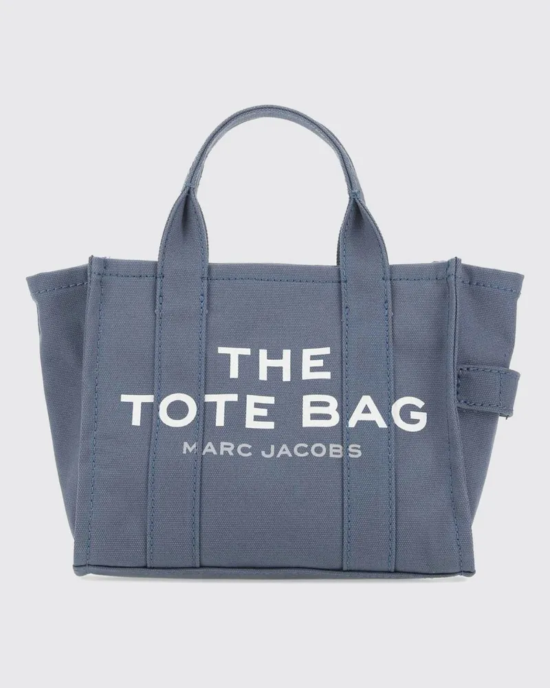 Marc Jacobs The Small Tote Bag aus Baumwolle mit Kontrast-Logo Blau