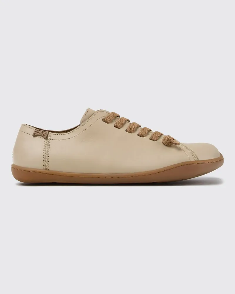 Camper Peu Slip-on-Sneaker von aus Leder mit elastischen Schnürsenkeln Beige