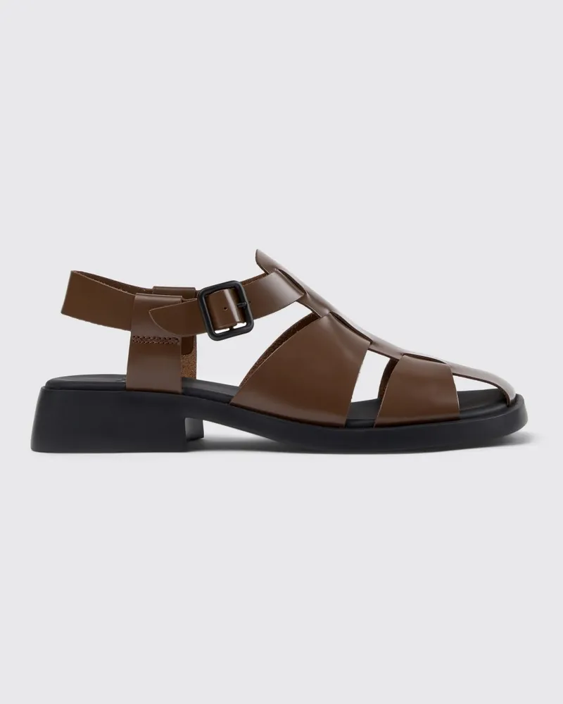 Camper Dana Leder-Sandale Braun