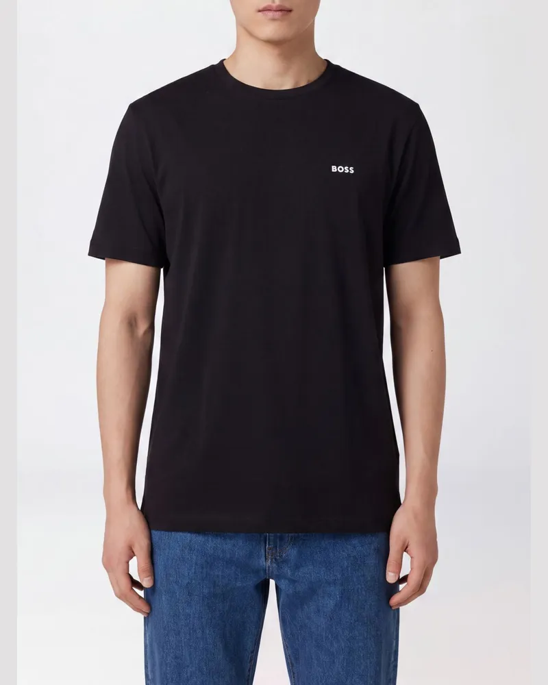HUGO BOSS Set aus drei Baumwoll-T-Shirts mit Kontrastlogo Schwarz