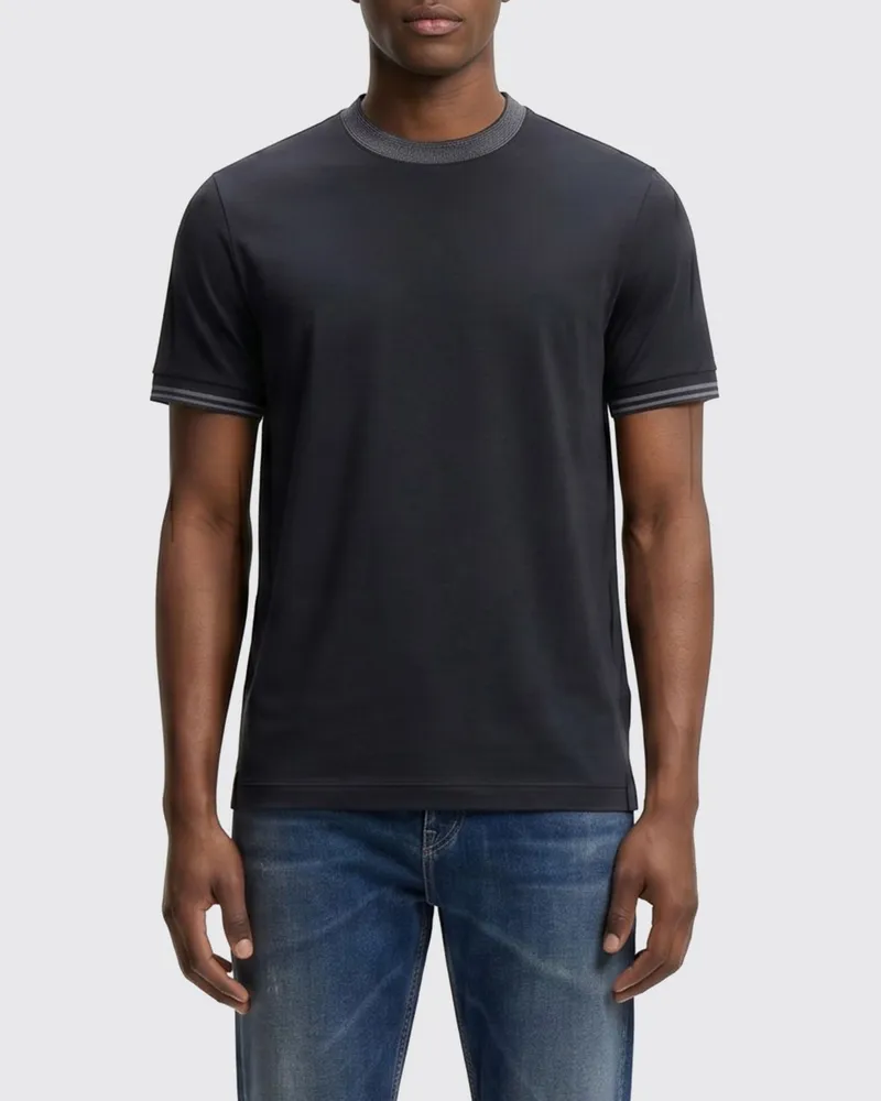 HUGO BOSS Basic Baumwoll-T-Shirt von Blau