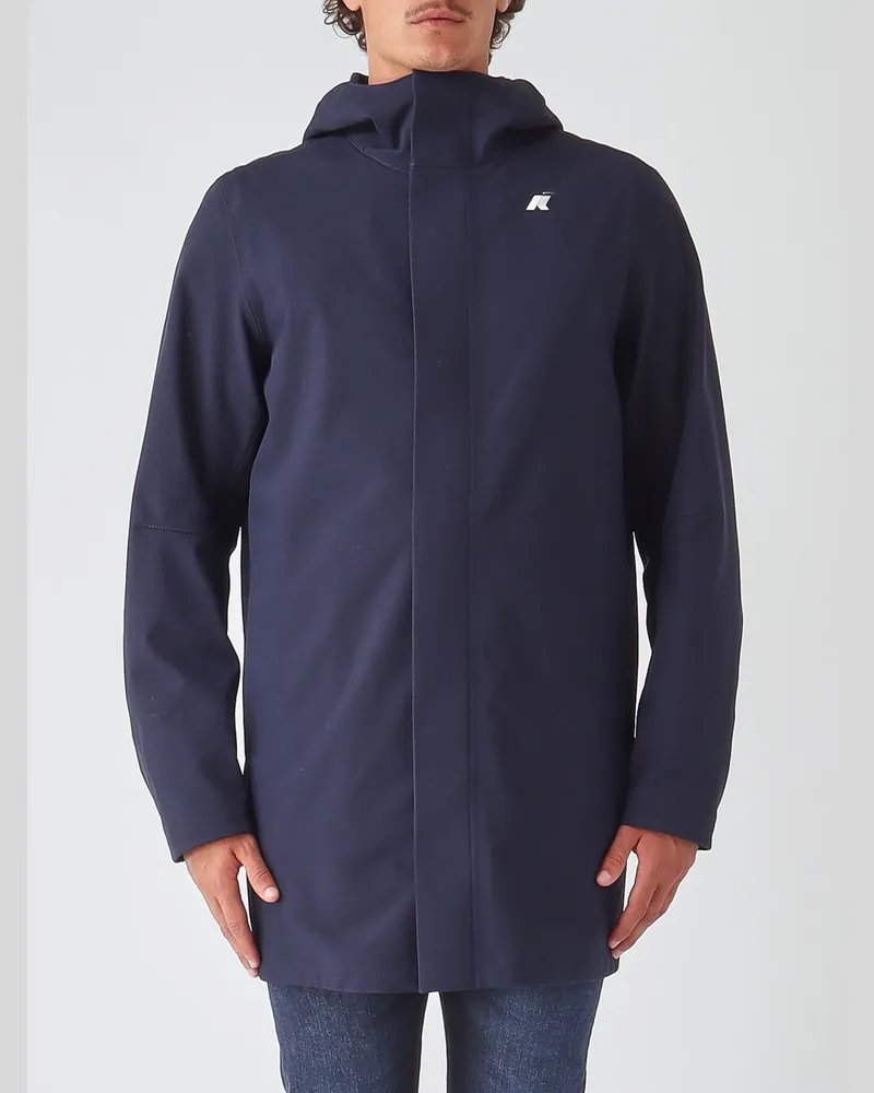 K-Way Marlyn Windjacke aus technischem Stretch-Gewebe mit Kapuze Navy