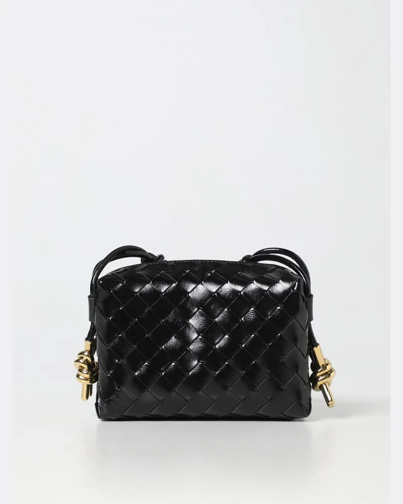 Bottega Veneta Loop Tasche aus geflochtenem Leder Schwarz