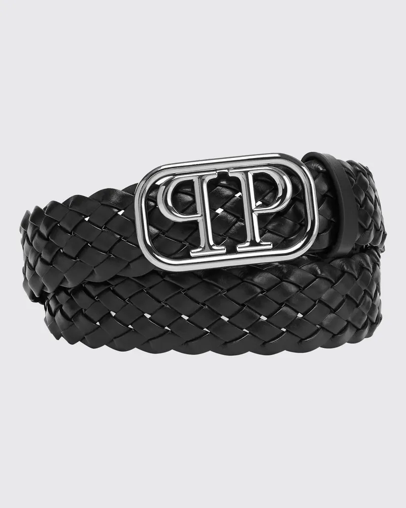 Philipp Plein Geflochtener Ledergürtel Schwarz