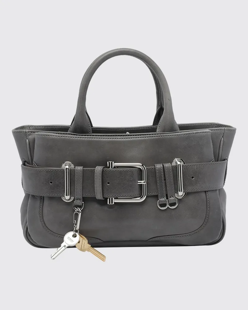 OSOI Brocle Handtasche aus Glattleder mit Schnallendetail und abnehmbarem Riemen Grau