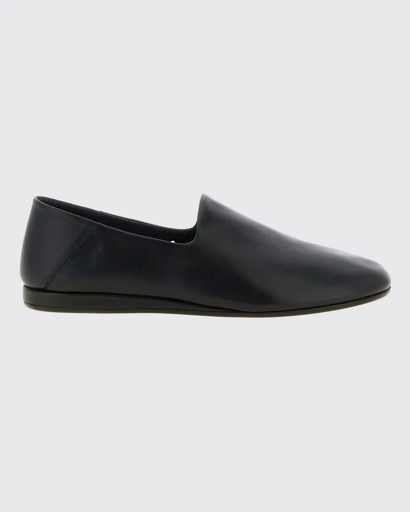 Jacquemus Flache Loafer aus glattem Rindsleder mit runder Kappe Schwarz