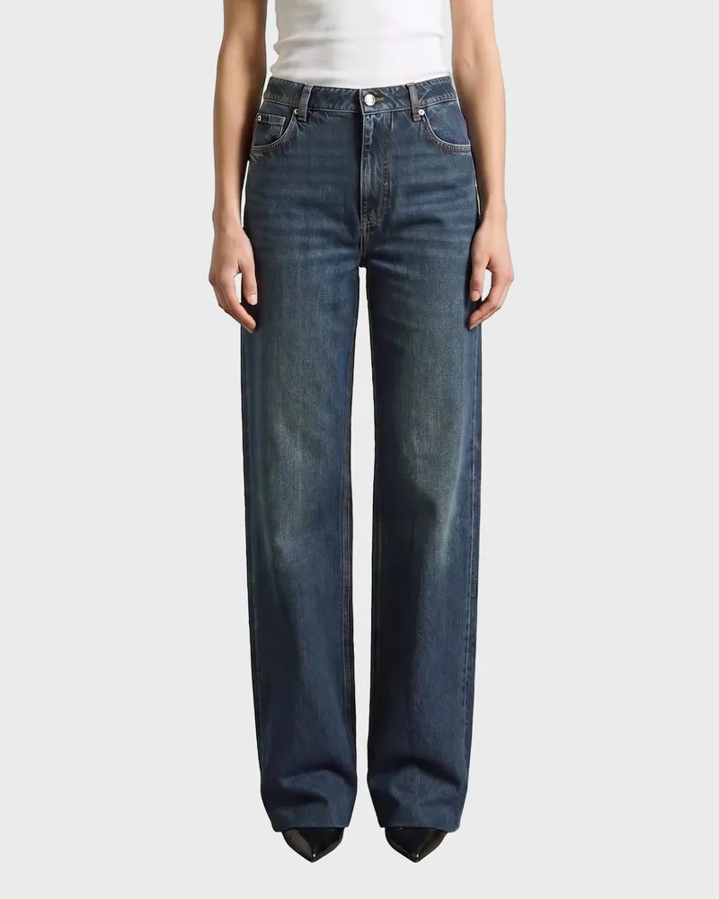 Dolce & Gabbana DOLCE  GABBANA Dolce & Gabbana High-Waist Wide-Leg Jeans aus blauem Baumwolldenim Blau