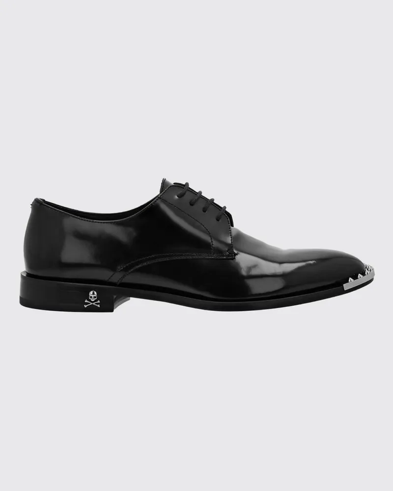 Philipp Plein Derby-Schuhe aus poliertem Leder Schwarz