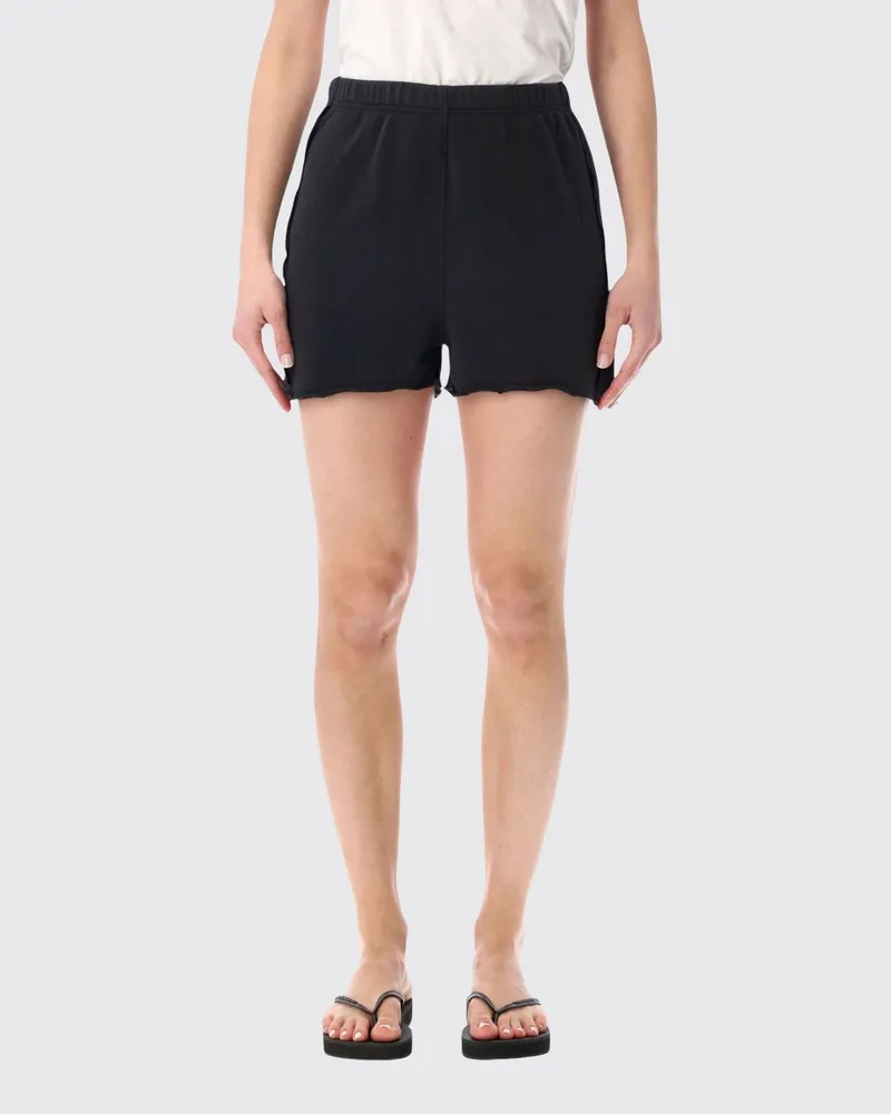 American Vintage High-Waist Jogging-Shorts aus Stretch-Baumwolle Schwarz